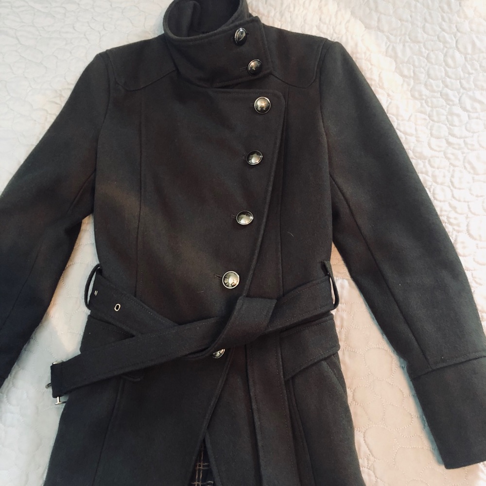 Kenneth Cole Army Green Wool Blend Coat